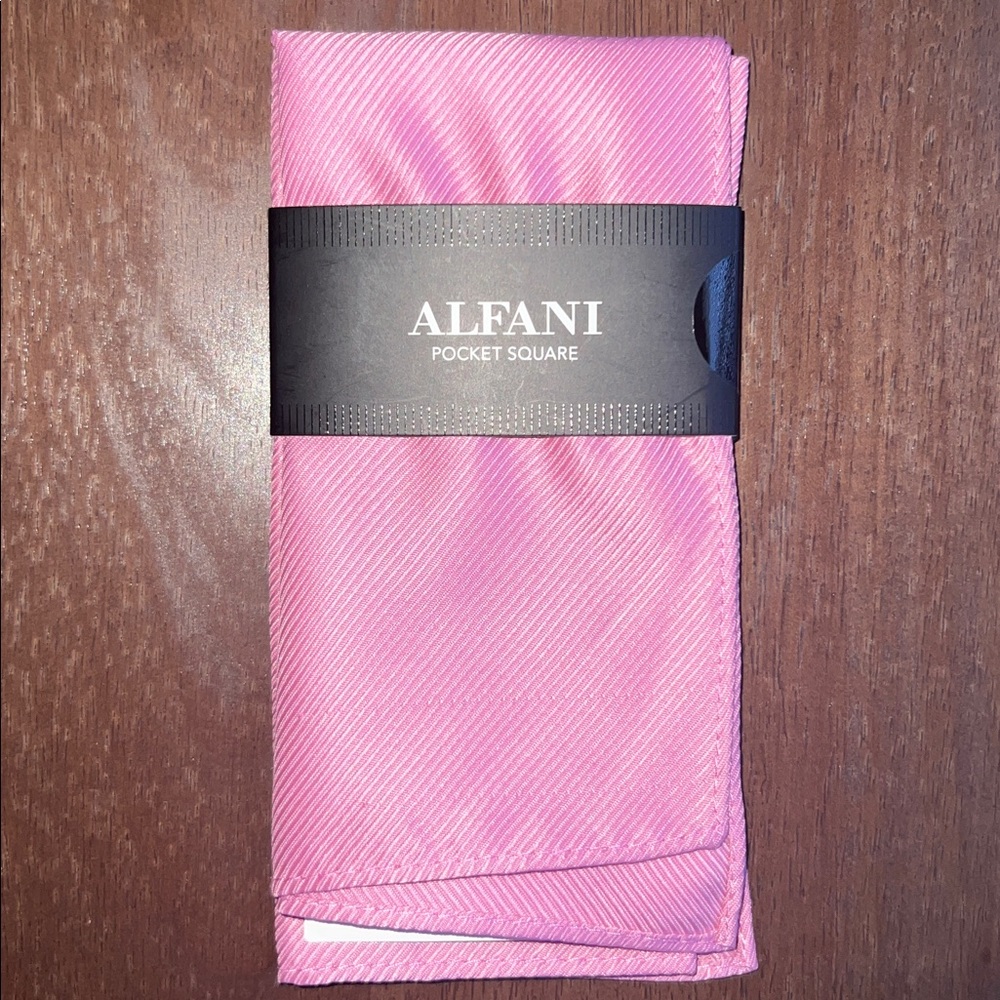 Alfani Men's Solid Pocket Square, Pale Pink
